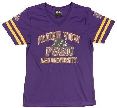 Big Boy Prairie View A&M Panthers Womens Football Tee [Purple]