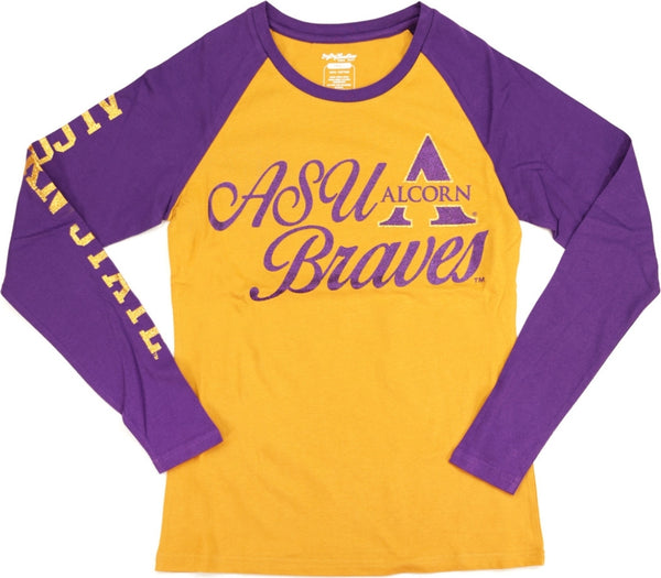 Big Boy Alcorn State Braves S4 Womens Long Sleeve Tee [Old Gold]