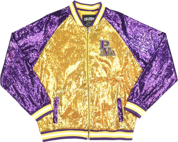 Big Boy Prairie View A&M Panthers S4 Ladies Sequins Jacket [Gold]