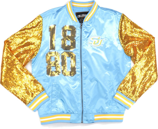 Big Boy Southern Jaguars S4 Ladies Satin Jacket [Sky Blue]