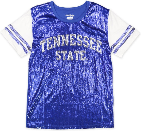 Big Boy Tennessee State Tigers S6 Ladies Sequins Tee [Royal Blue]