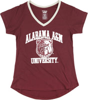 Big Boy Alabama A&M Bulldogs S3 Ladies V-Neck Tee [Maroon]