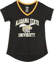 Big Boy Alabama State Hornets S3 Ladies V-Neck Tee [Black]