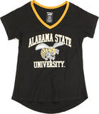 Big Boy Alabama State Hornets S3 Ladies V-Neck Tee [Black]