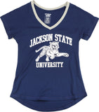 Big Boy Jackson State Tigers S3 Ladies V-Neck Tee [Navy Blue]