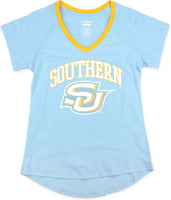 Big Boy Southern Jaguars S3 Ladies V-Neck Tee [Sky Blue]
