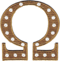 Omega Psi Phi Que 20 Pearls Iron-On Patch [Gold]