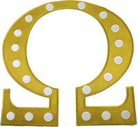 Omega Psi Phi Que 20 Pearls Iron-On Patch [Gold]