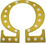 Omega Psi Phi Que 20 Pearls Iron-On Patch [Gold]