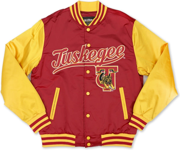 Big Boy Tuskegee Golden Tigers S7 Mens Baseball Jacket [Crimson Red]