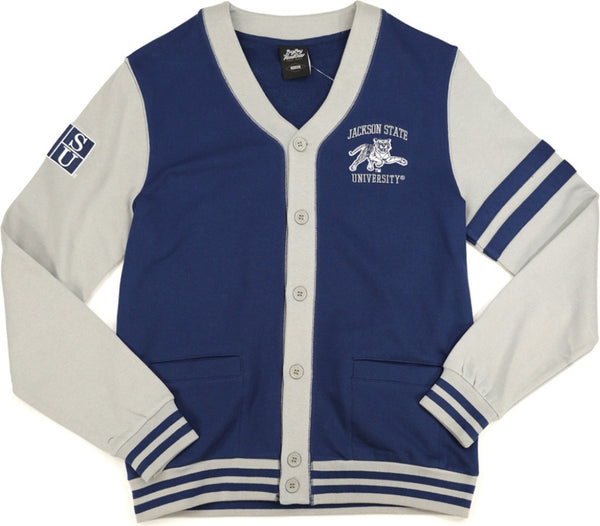 Big Boy Jackson State Tigers S4 Mens Cardigan [Navy Blue]