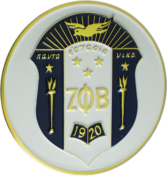 Zeta Phi Beta Classic Round Car Badge [White]