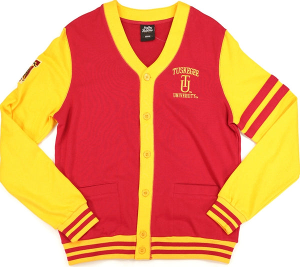 Big Boy Tuskegee Golden Tigers S4 Mens Cardigan [Crimson Red]