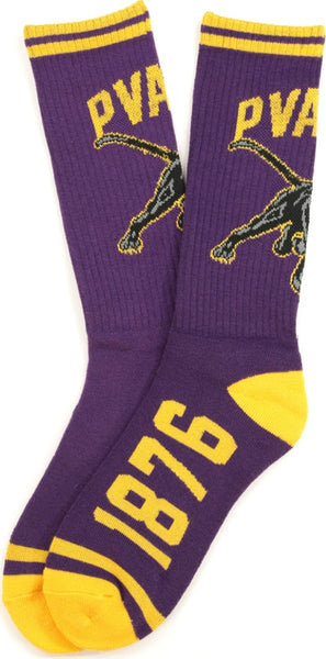 Big Boy Prairie View A&M Panthers S5 Mens Athletic Socks [Purple]