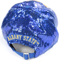 Big Boy Albany State Golden Rams S144 Ladies Sequins Cap [Royal Blue]