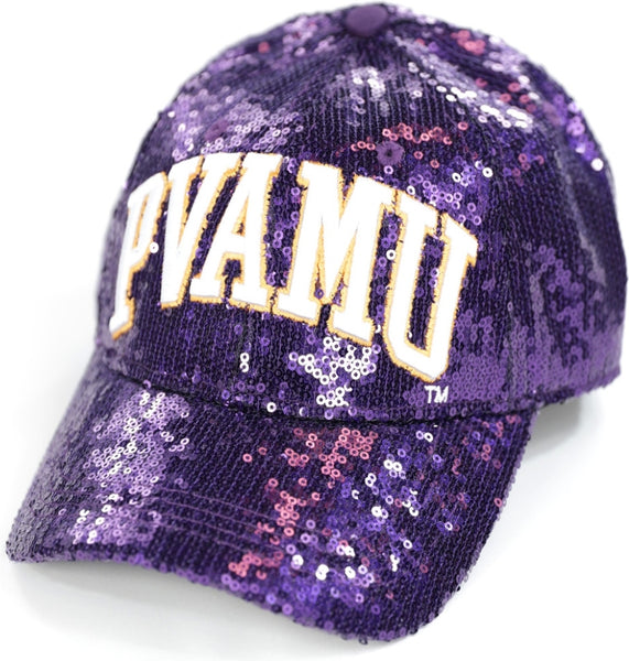 Big Boy Prairie View A&M Panthers S144 Ladies Sequins Cap [Purple]