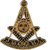 Mason Past Master Symbol Iron-On Patch [Gold]