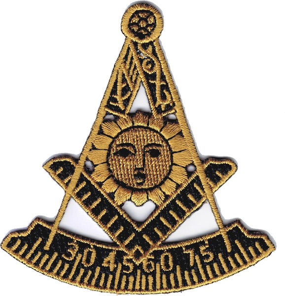 Mason Past Master Symbol Iron-On Patch [Gold]