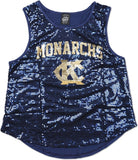 Big Boy Kansas City Monarchs NLBM Ladies Sequins Tank Top [Navy Blue]