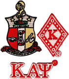 Kappa Alpha Psi 3-Piece Set A Embroidered Stick-On Applique Patches [Red]