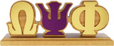Omega Psi Phi Wood Desk Top Letters [Brown]