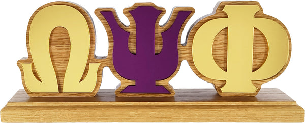Omega Psi Phi Wood Desk Top Letters [Brown]