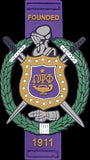 Omega Psi Phi PVC Escutcheon Shield Break-Away Lanyard Keychain [Purple]
