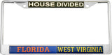 Florida + West Virginia House Divided Split License Plate Frame [Silver]