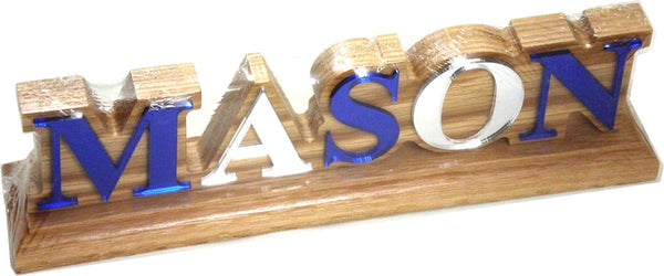 Mason Wood Desk Top Letters [Brown]