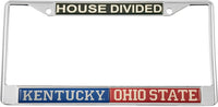 Kentucky + Ohio State House Divided Split License Plate Frame [Silver]