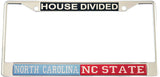 North Carolina + North Carolina State House Divided Split License Plate Frame [Silver]