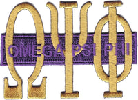 Omega Psi Phi Long Bar Iron-On Patch [Gold]