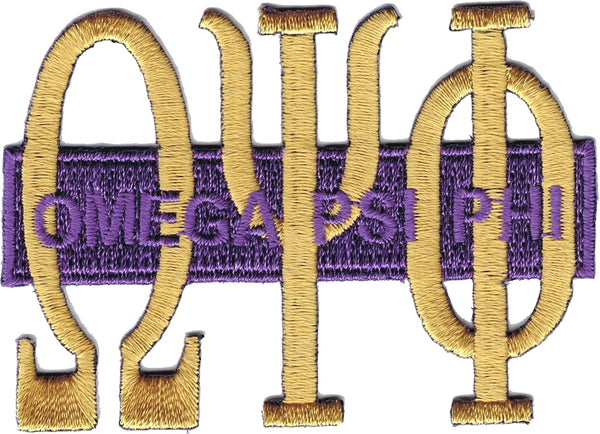 Omega Psi Phi Long Bar Iron-On Patch [Gold]