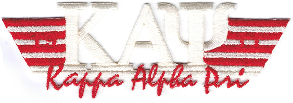 Kappa Alpha Psi 2-Tone 3-N-1 Wing Design Iron-On Patch [White]