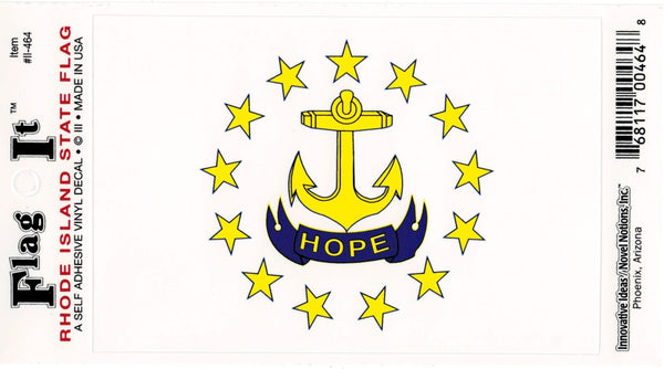 Innovative Ideas Flag It Rhode Island State Flag Self Adhesive Vinyl Decal [White]
