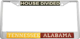 Tennessee + Alabama House Divided Split License Plate Frame [Silver]