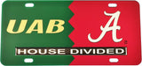 Alabama at Birmingham (UAB) + Alabama House Divided Split License Plate Tag [Green/Red]