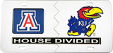 Arizona + Kansas House Divided Split License Plate Tag [Silver/Silver]