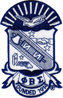 Phi Beta Sigma Shield Embroidered Iron-On Patch [Blue/White]
