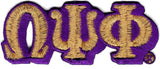 Omega Psi Phi Small Letter Iron-On Patch Set [Gold]