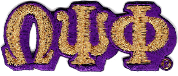 Omega Psi Phi Small Letter Iron-On Patch Set [Gold]