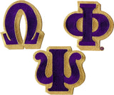 Omega Psi Phi Large Letter Iron-On Patch Set [Purple]