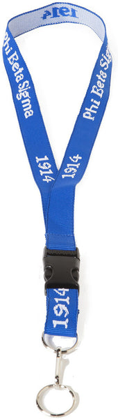 Phi Beta Sigma Classic Woven Embroidered Lanyard [Blue]