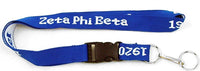 Zeta Phi Beta Classic Woven Embroidered Lanyard [Blue]