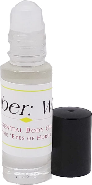 Amber: White - Type Scented Body Oil Fragrance [Clear - 1/8 oz. - Clear Glass - Roll-On]