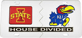 Iowa State + Kansas House Divided Split License Plate Tag [Silver/Silver]