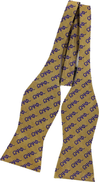 Big Boy Omega Psi Phi Divine 9 Mens Bowtie [Old Gold]