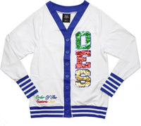 Big Boy Eastern Star Sequin Patch Divine S3 Light Weight Ladies Cardigan [White]
