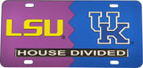 LSU + Kentucky House Divided Split License Plate Tag [Purple/Blue]