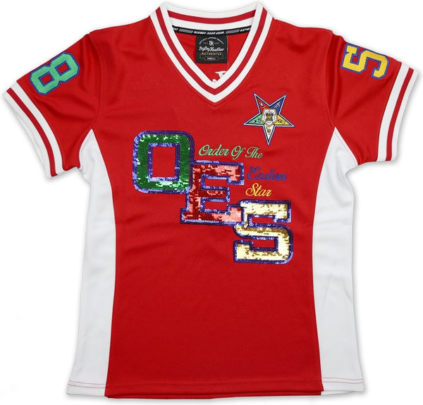 Big Boy Eastern Star Sequins Divine S6 Ladies Football Jersey [Red]